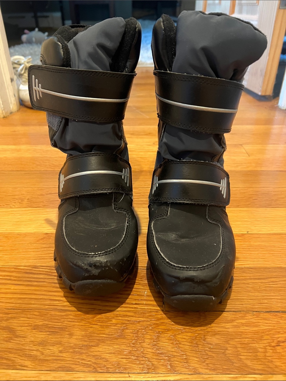 Target Black Kids Rain & Snow Boots with Reflective Stripes